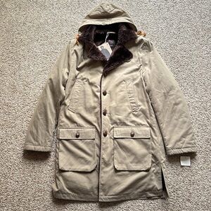 Woolrich Tan Hooded Jacket with Brown Accents